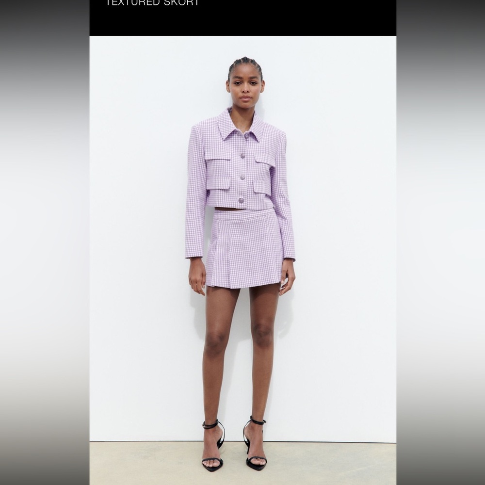 Zara purple textured skort